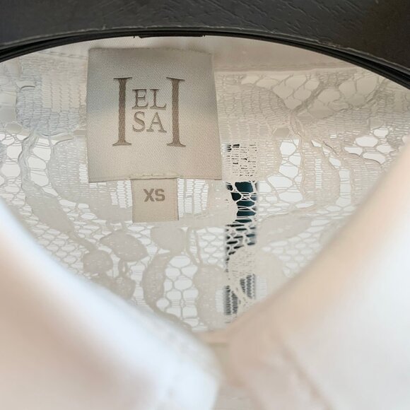 Helsa The Lace Shirt With Shoulder Pad - Picture 8 of 12